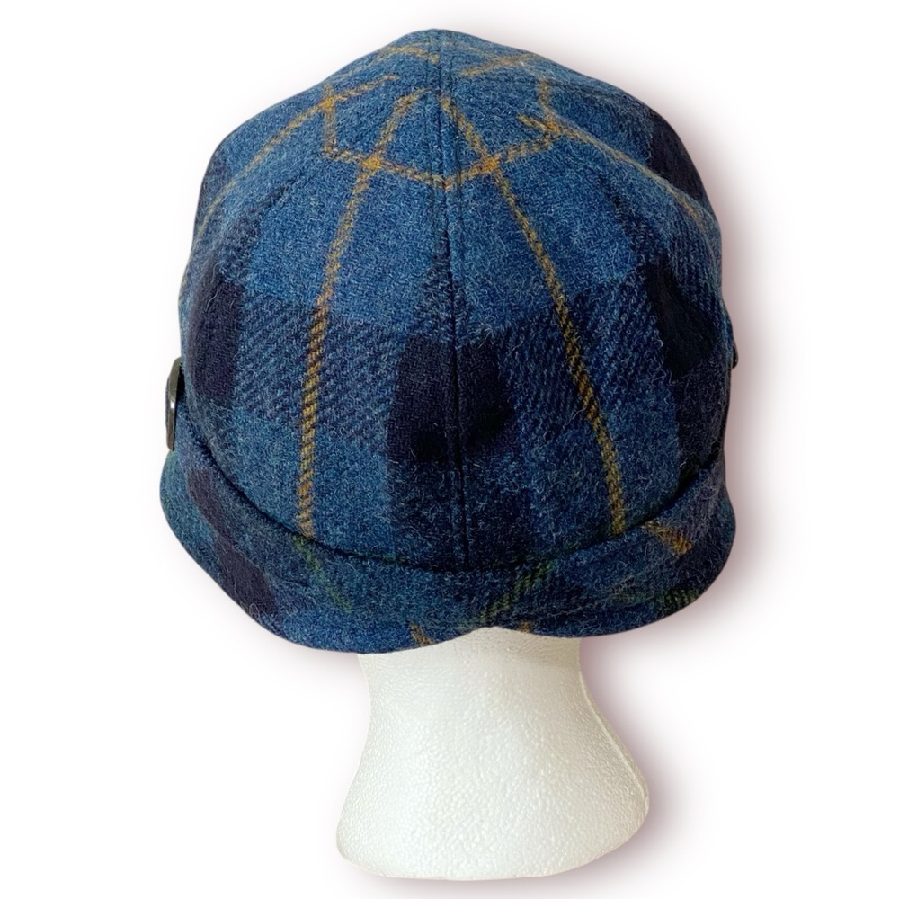MUCROS WEAVERS Jaunty Women’s Flapper Cloche Hat Irish Wool Blue Tweed - Picture 9 of 12
